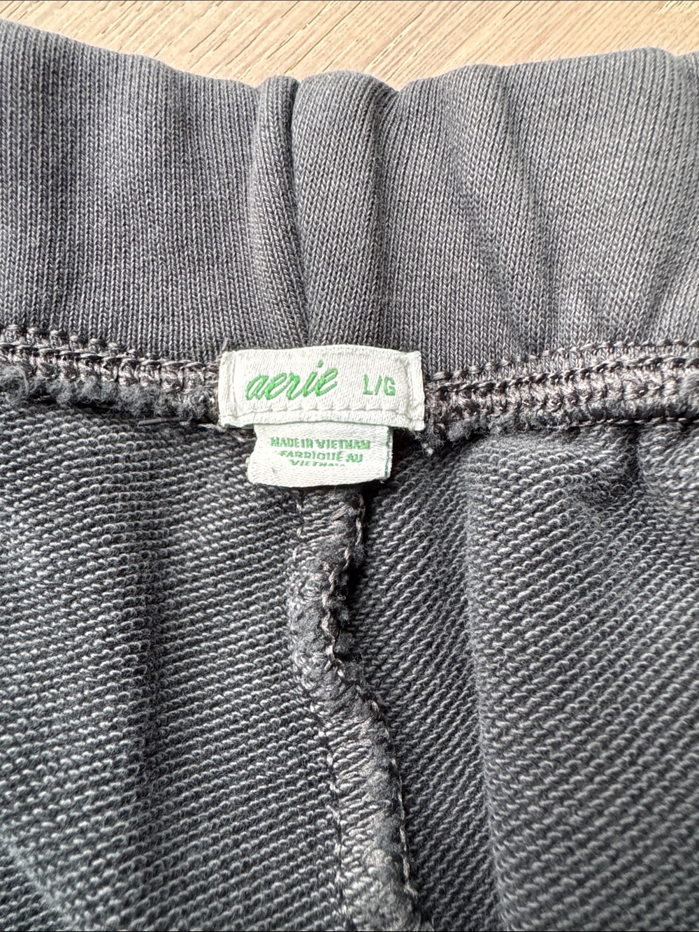 aerie Charcoal Gray Hoodie & Sweatpants Set with Distressed Accents - Picture 12 of 14